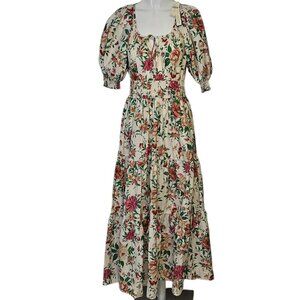 Anthropologie The Somerset Maxi Dress, Puff-Sleeve Edition, Smocked, Floral, XS